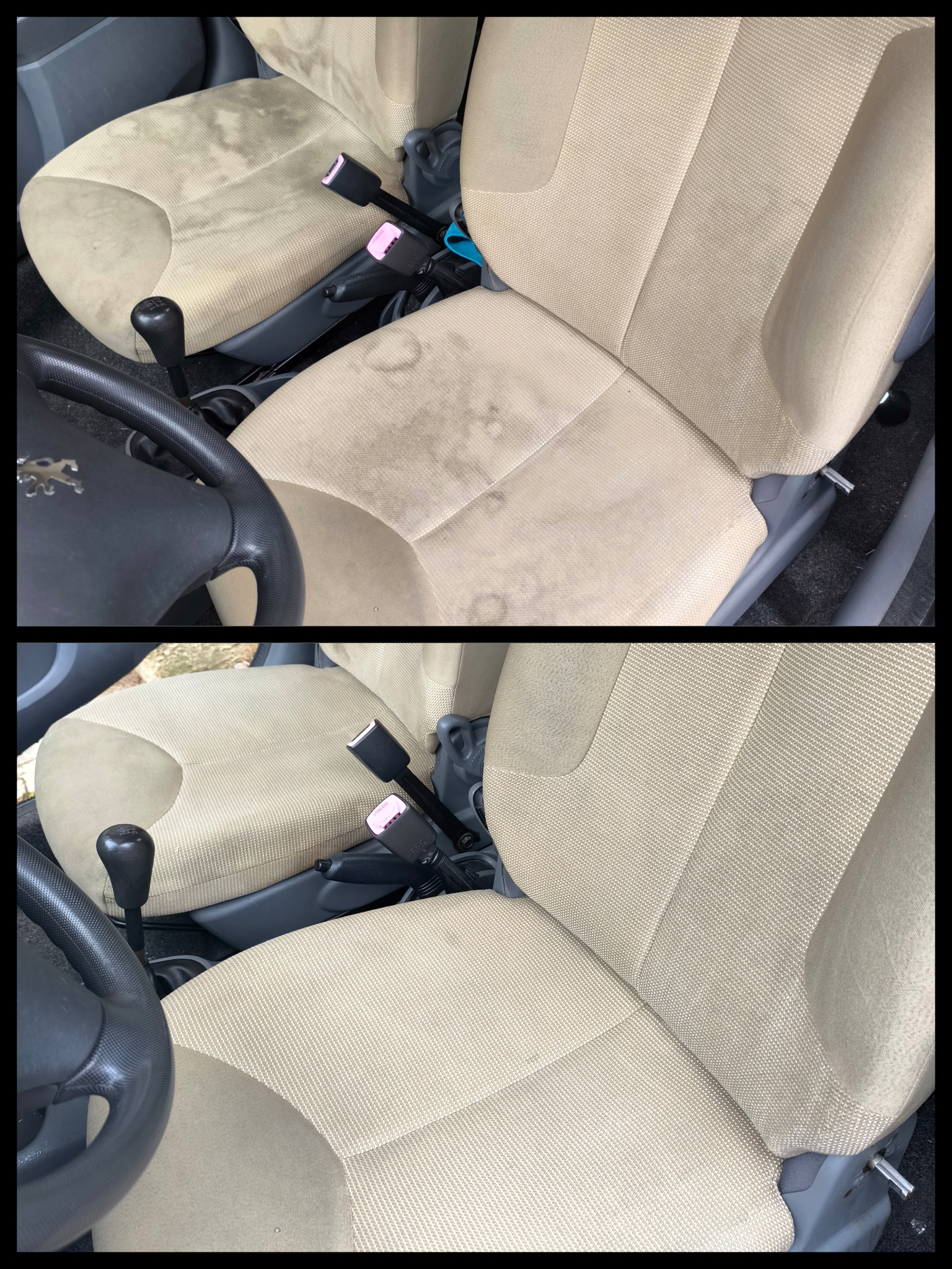 Intérieur de voiture de particulier soigneusement nettoyé